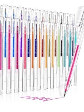 Assorted Glitter Gel Pens - Multicolor Set for Parties and Crafts